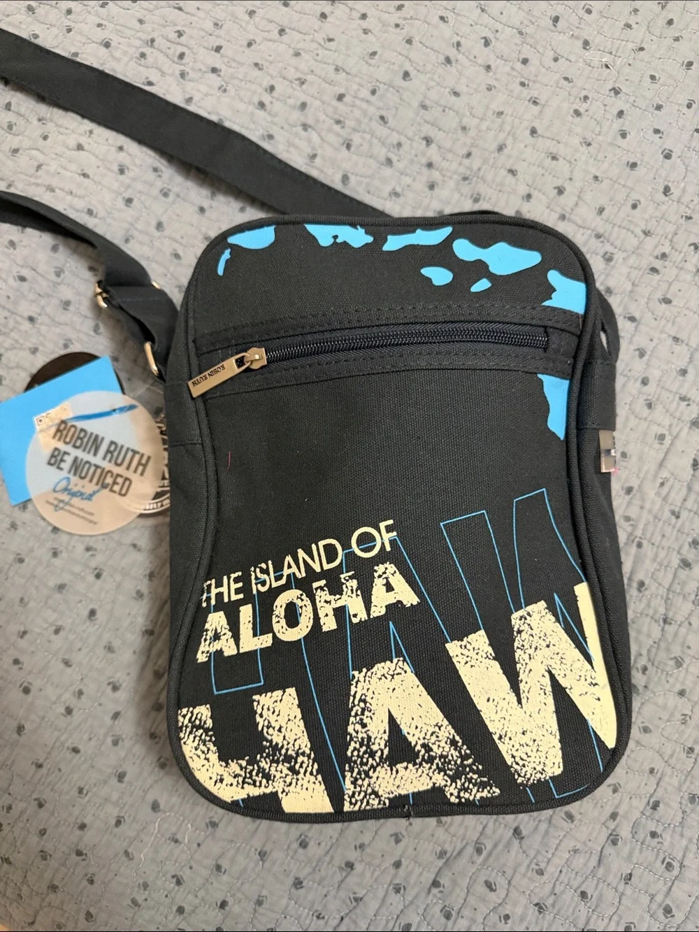 Robin Ruth Navy Blue 'Island of Aloha' Crossbody Bag